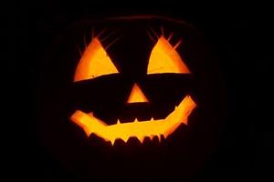 Jack-o-lantern pumpkin face.